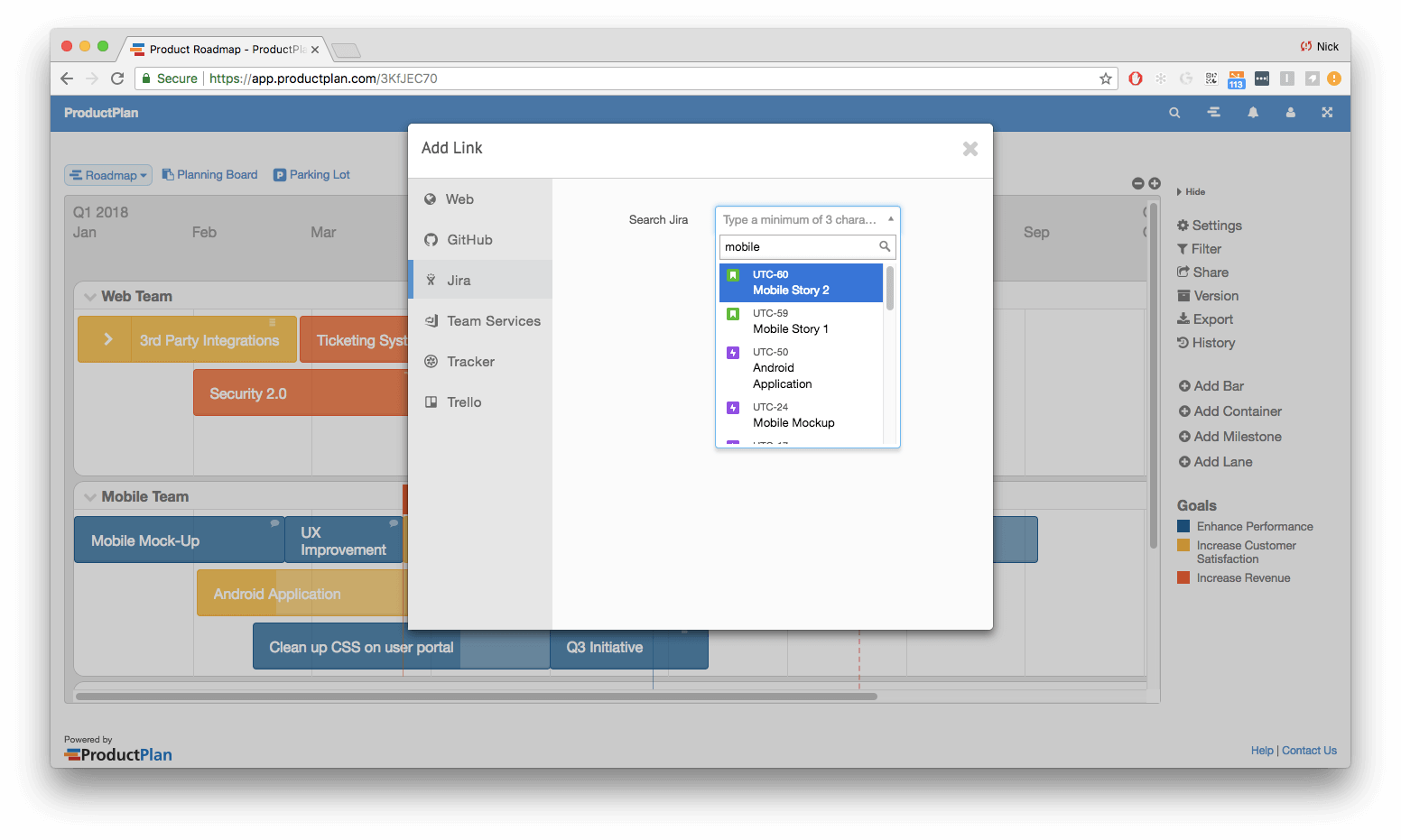 Jira Connects to Roadmap