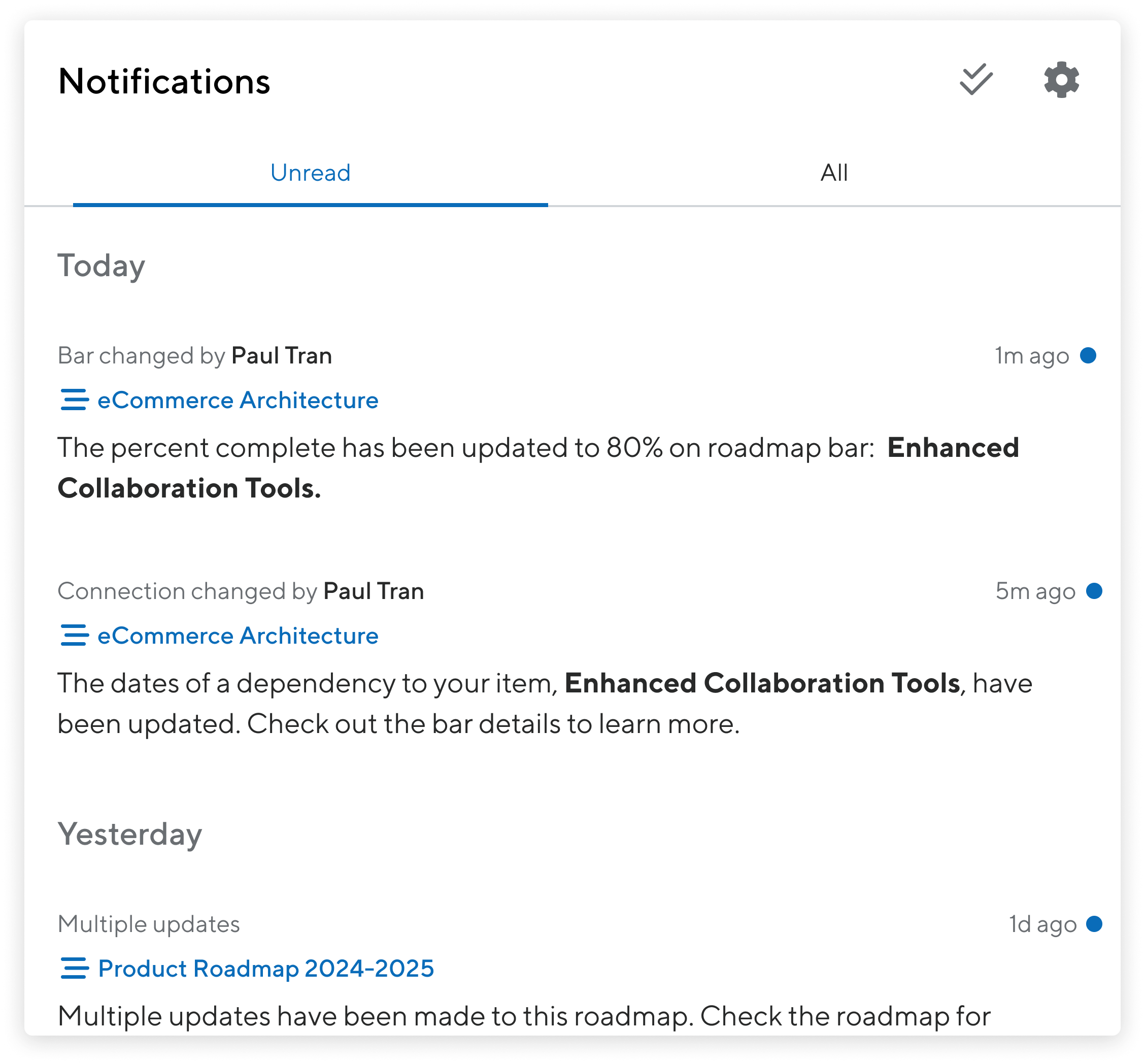 Notifications - roadmap