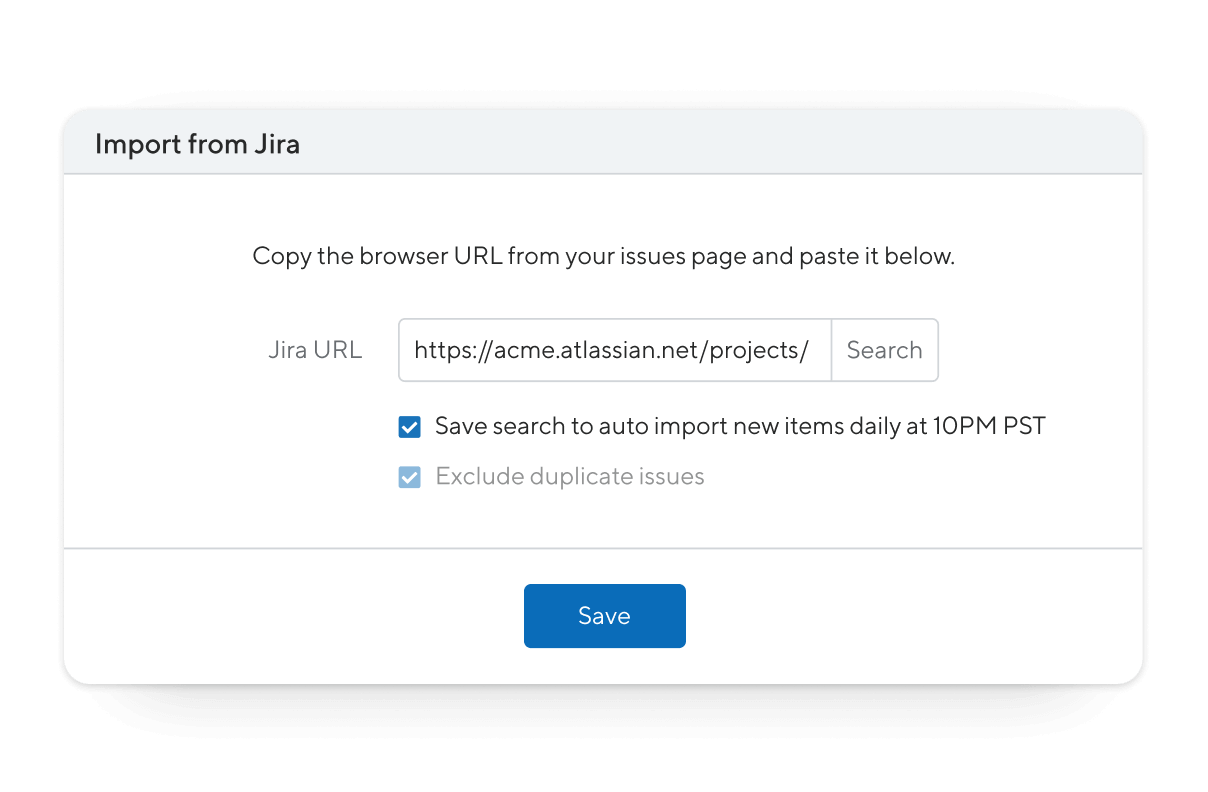 Save Jira import queries in ProductPlan