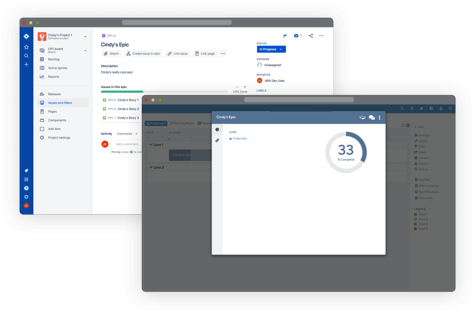 Jira integration with ProductPlan