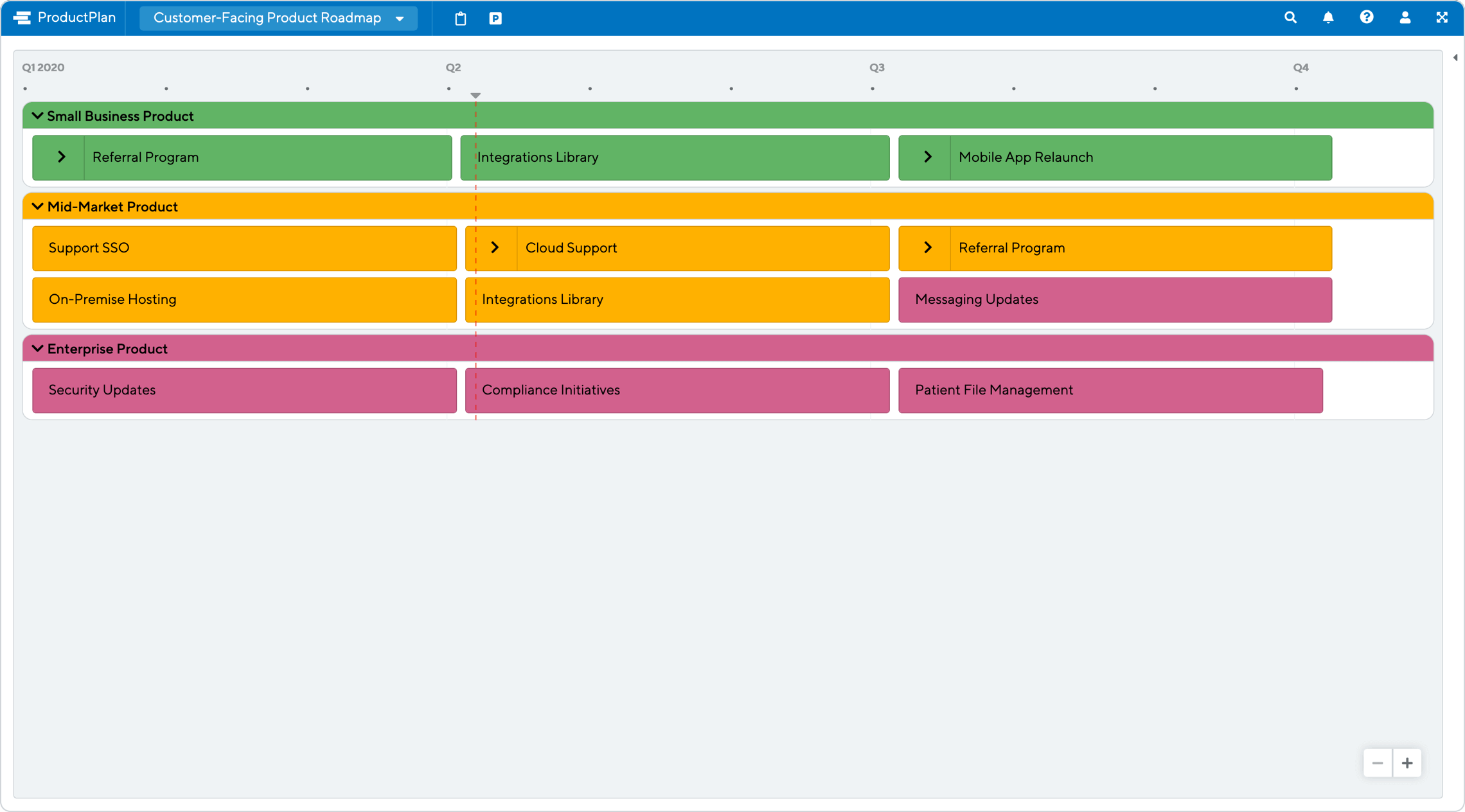 Customer-Facing Roadmap Template by ProductPlan